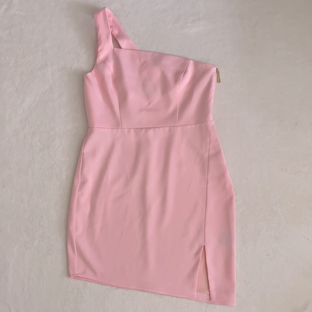 {Revolve} NBD x NAVEN | Mona Asymmetrical One Shoulder Mini Dress Lotus Pink (M) - Picture 15 of 16